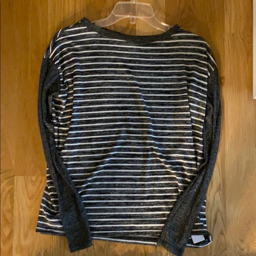 Grey and white striped GAP long sleeve
